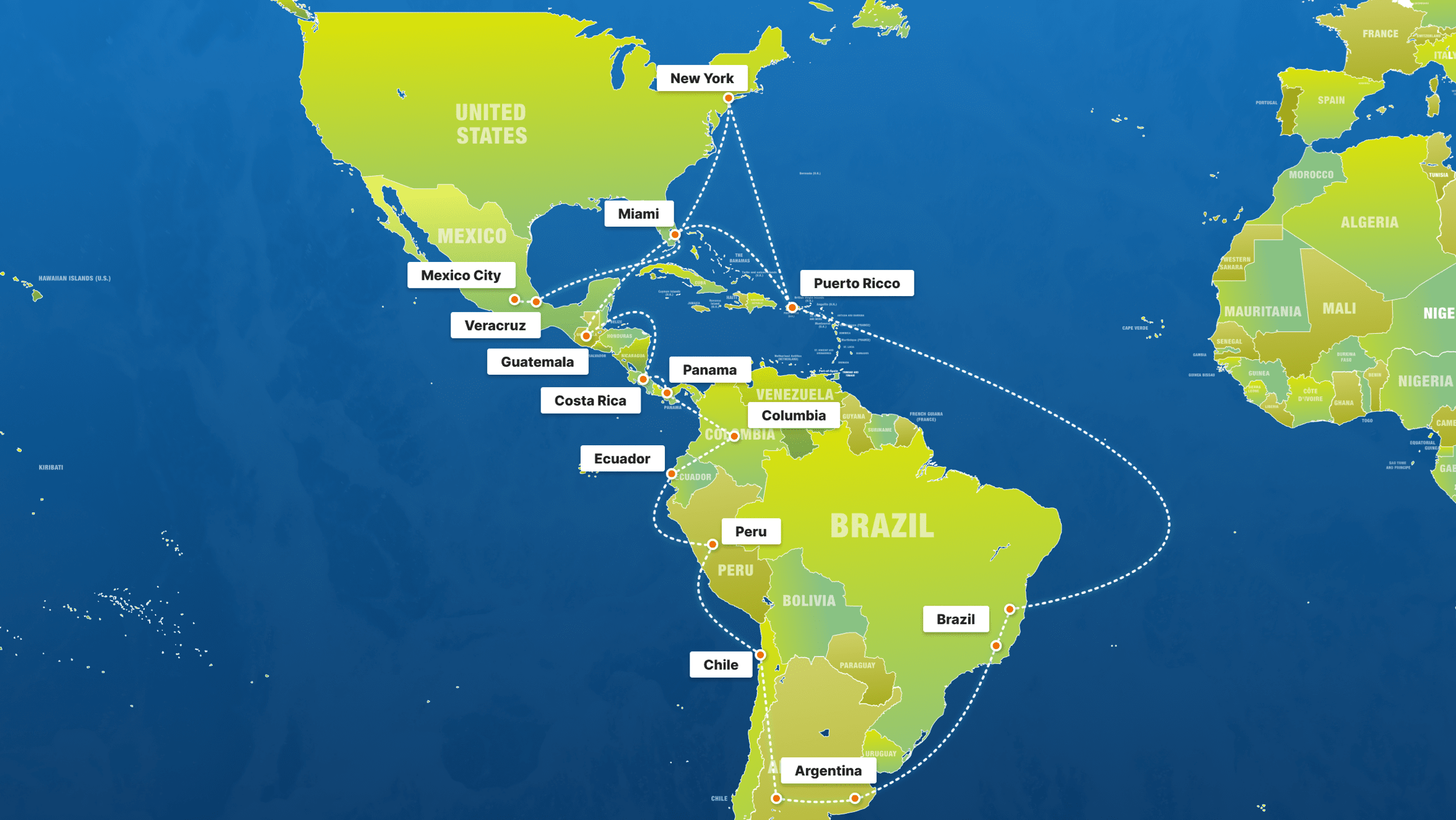 Global POP locations map